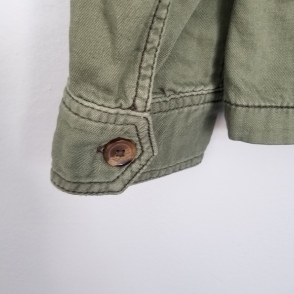 Army Green Lightweight Utility Jacket Cinch Waist - Picture 7 of 7